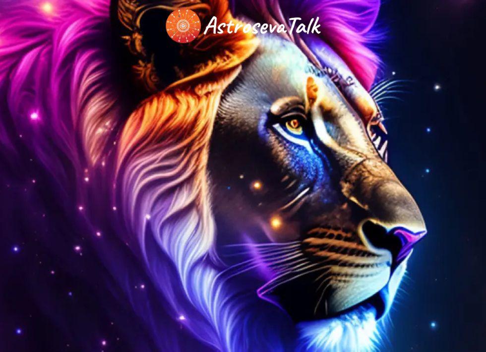 Vibrant digital illustration of the Leo zodiac sign